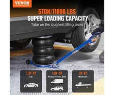 VEVOR Oro domkratas, 5 t / 11000 lb, trigubas oro pagalvės domkratas, iki 470 mm, su reguliuojama rankena