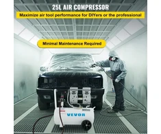 Koduva VEVOR oro kompresorius 25 l, 750 W, 1 HP, 115 PSI, 55 x 27 x 58,5 cm