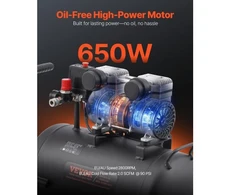 Koduva VEVOR oro kompresorius, 30 l plieno bakas, 1 HP, 650 W, 120 PSI, be alyvos