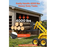 Koduva VEVOR palečių šakių rėmas skid steer, 1814 kg, 115 cm, su 50,8 mm hitch receiver ir spears movomis