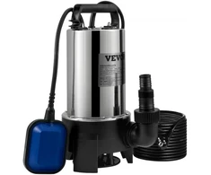 Koduva VEVOR panardinamasis nešvaraus vandens siurblys, 1100 W, 20000 l/h, 10 m laidas, nerūdijantis plienas
