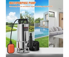 Koduva VEVOR panardinamasis purvo vandens siurblys, 1300 W, 20000 l/h, 10 m laidas, automatinis plūdinis jungiklis