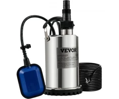 Koduva VEVOR panardinamasis vandens siurblys, 550 W, 9500 l/val., 10 m laidas, nerūdijantis plienas