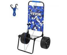 Koduva VEVOR paplūdimio vežimėlis su dideliais ratais smėliui, 15,4" x 15,7" krovinio platforma, 10" PE vientisi ratai, sulankstomas