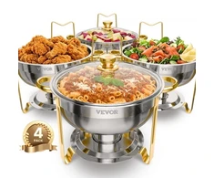 Koduva VEVOR pašildymo indų rinkinys, 5 Qt, 4 vnt., nerūdijantis plienas, auksinis