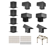 Koduva VEVOR pavėsinės laikiklių rinkinys, 4x4 col. smailaus stogo, 92 x 92 mm tašams, 14 vnt.