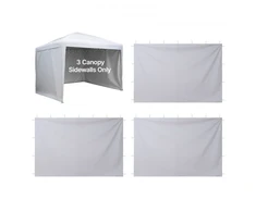 Koduva VEVOR pavėsinės šoninės sienelės 3 x 3 m išskleidžiamai pavėsinei, 3 vnt., baltos, 300 x 200 cm