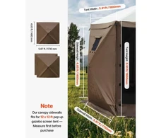 Koduva VEVOR pavėsinės šoninės sienelės, 1,73 x 1,48 m, 3 vnt., rudos