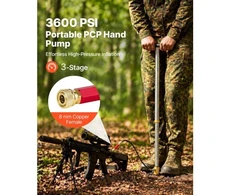 Koduva VEVOR PCP rankinė pompa, 3 pakopų, 3600 PSI, su alyvos ir drėgmės filtru, manometru