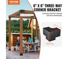 Koduva VEVOR pergolos kronšteinų rinkinys 6'' x 6'' (vidinis dydis 5,6 x 5,6), 4 vnt. 3 krypčių kampiniai kronšteinai
