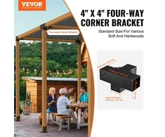 VEVOR Pergolos laikiklių rinkinys, 10,2 x 10,2 cm, vidinis dydis 9,1 x 9,1 cm, 2 vnt., 4 krypčių