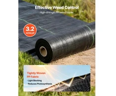 Koduva VEVOR piktžolių barjerinė danga, 1,3 x 100 FT, 3,2 oz, juoda