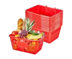 Koduva VEVOR pirkinių krepšeliai, 12 vnt., 21 l, raudoni, sukraunami