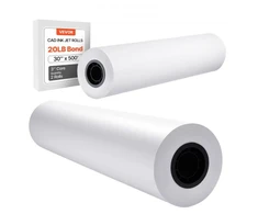 Koduva VEVOR plačiaformatis popierius braižytuvui, 762 mm x 152,4 m, 2 ritiniai, 76,2 mm šerdis, 80 g/m²