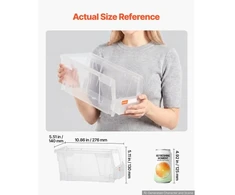 Koduva VEVOR plastikinės sukraunamos laikymo dėžės, 27,6 x 14 x 13 cm, 8 vnt., skaidrios