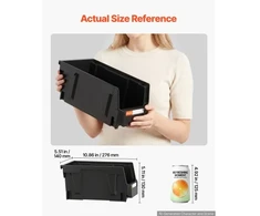 Koduva VEVOR plastikinės sukraunamos laikymo dėžės, 27,6 x 14 x 13 cm, 8 vnt., juodos