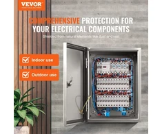 Koduva VEVOR plieninė elektros dėžė, 50,8 x 40,6 x 20,3 cm, 304 nerūdijančio plieno sieninis elektrinis korpusas