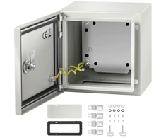 Koduva VEVOR plieno elektros korpusas 20 x 20 x 15 cm, pilkai baltas