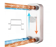 Koduva VEVOR plokštelinis šilumokaitis, 126 x 301 mm, 20 plokštelių, vanduo–vanduo