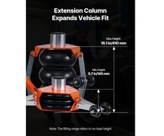 VEVOR Pneumatinis keltuvas, 3 t trijų maišų air jack, iki 470 mm, su atramine strype ir reguliuojama rankena