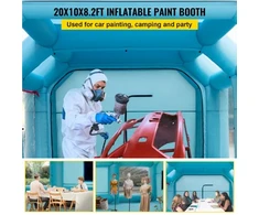 VEVOR Pripučiama dažymo kabina 609,6 x 304,8 x 249,9 cm, su oro filtravimo sistema ir 2 pūstuvais