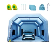 VEVOR Pripučiama dažymo kabina automobiliui, 10 x 6 x 4 m, filtravimo sistema, 2 pūstuvai