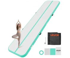 VEVOR Pripučiamas gimnastikos kilimėlis 4 m, 10 cm, su elektrine pompa, mėtinis