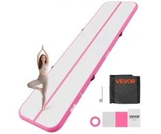Koduva VEVOR pripučiamas gimnastikos kilimėlis, 4 m, 10 cm, su elektriniu siurbliu, rožinis