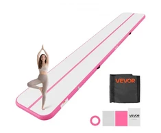 VEVOR Pripučiamas gimnastikos takelis, 6 m, su elektriniu siurbliu, 10 cm, rožinis
