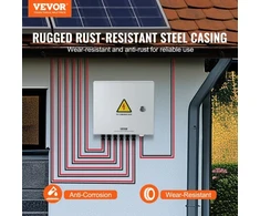 Koduva VEVOR PV kombinerio dėžė, 6 stringų, 63 A automatinis jungiklis, apsaugos nuo viršįtampių, IP65