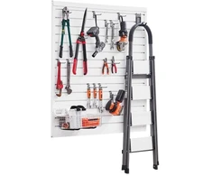 Koduva VEVOR PVC slatwall panelė garažui, 4 x 4 pėd., balta, modulinė, lengvai montuojama