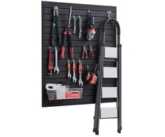 Koduva VEVOR PVC slatwall panelė garažui, 4 x 4 ft, juoda, modulinė