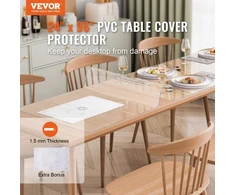 Koduva VEVOR PVC stalo apsauga, 609.6 x 2438.4 mm, 1.5 mm, skaidri