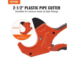 Koduva VEVOR PVC vamzdžių pjaustyklė 0–63 mm, terkšlinė rankinė vamzdžių pjovimo priemonė su atsargine SK5 geležte