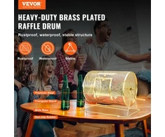 VEVOR Raffle drum 16-ST, žalvario dengtas, 409 x Ø304 mm