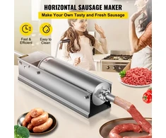 Koduva VEVOR rankinė dešrelių kimštuvė, 7 l / 15 lbs horizontali, 2 greičių, su 5 antgaliais