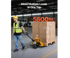 Koduva VEVOR rankinis padėklų vežimėlis 2,5 t, 122 x 68,6 cm šakės, 85–180 mm kėlimo aukštis