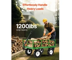 VEVOR Rankinis plieno sodo vežimėlis, juodas ir žalias, V1200G, 544,31 kg