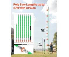 VEVOR Rankinis šakų pjūklas, 118-809,3 cm, 65Mn plieno ašmenys
