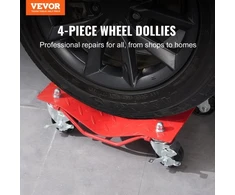 VEVOR Ratukų platforma automobiliams, plieninė, su stabdžiais, 4 vnt., raudona