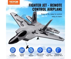 VEVOR RC lėktuvas, 2 kanalų 2,4 GHz radijo bangomis valdomas naikintuvo modelis su 6 ašių giroskopu, 2 baterijos