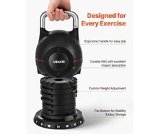 Koduva VEVOR reguliuojamas kettlebell, juodas, 7 svorio lygiai, K002-EU