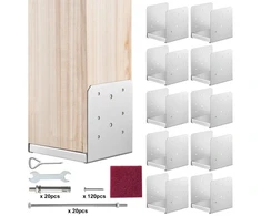 Koduva VEVOR reguliuojamas stulpo pagrindas 152,4 x 152,4 mm, 10 vnt., nerūdijančio plieno