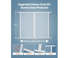 VEVOR RV ekrano durų apsauga, 800 x 723,9 mm, balta, aliuminio lydinio