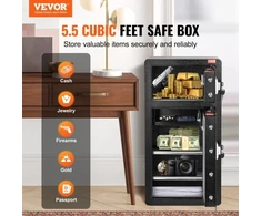 Koduva VEVOR seifas su dvigubomis durimis, 5,5 kub. pėd., juodas, SS-830SM
