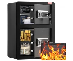 Koduva VEVOR seifas su dvigubomis durimis, 3.5 cu.ft, juodas, SS-590SM