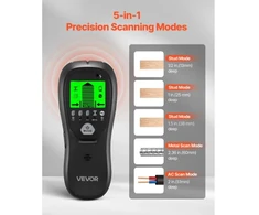 Koduva VEVOR sienų detektorius „Stud Finder“ 5 viename, elektroninis taškiklių ieškiklis su išmaniuoju jutikliu, LCD ekranu ir garso signalu, juodas