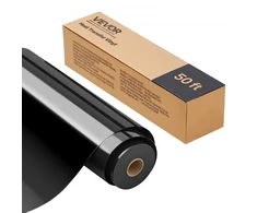Koduva VEVOR šilumos perdavimo vinilas, 304,8 x 15240 mm, blizgios juodos spalvos HTV ritinys