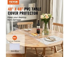 VEVOR Skaidri stalo apsauga, apvali, 1230 mm, 1,5 mm, PVC