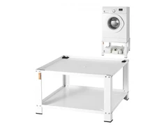 VEVOR Skalbimo mašinos ir džiovyklės pedestalas su laikymo lentyna, 711 × 711 × 406 mm, balta